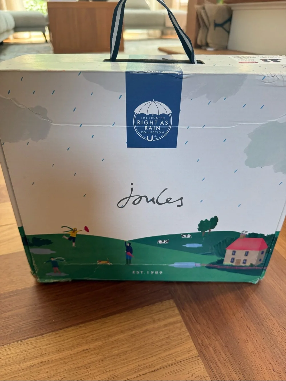 Joules Navy Kids Roll-Up Rain Boots with Pink Trim and Dachshund Motif
